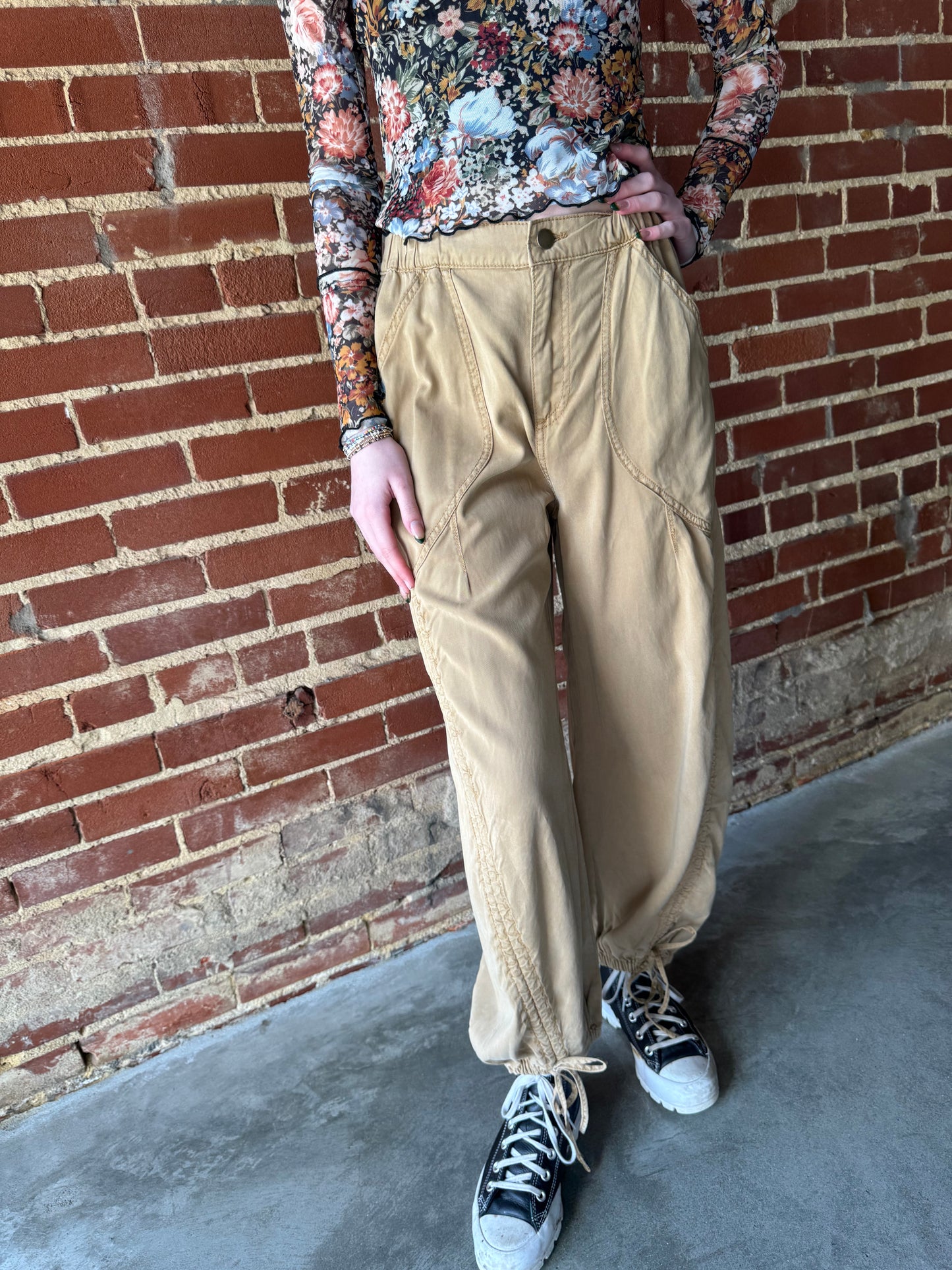 Camel Drawstring Pants