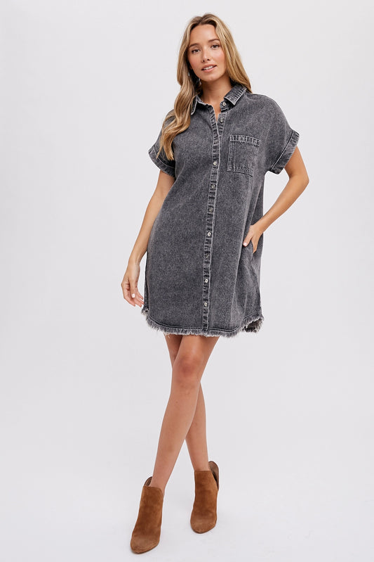 Frayed Shirt Dress