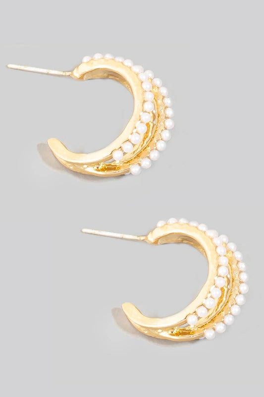 Pearl Hoop Earrings