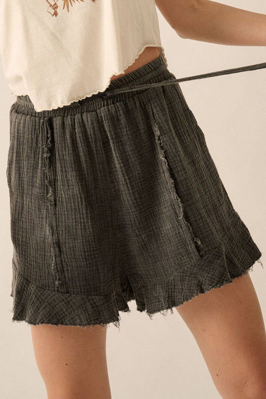 Raw-Edge Shorts