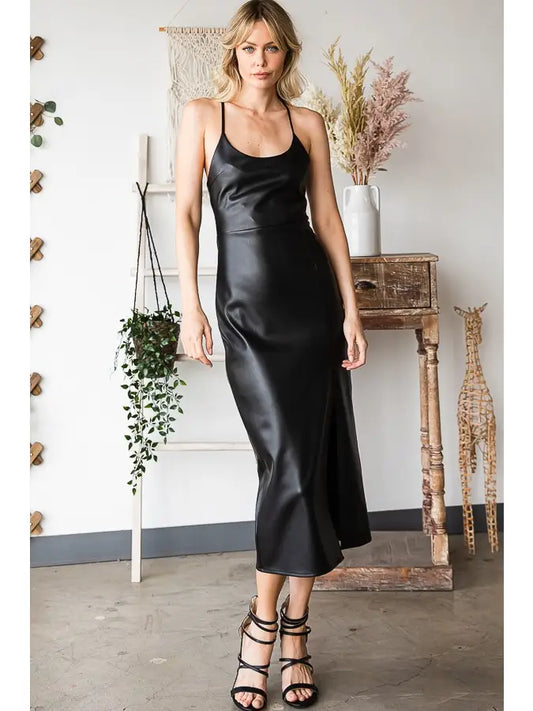 Leather Midi Dress